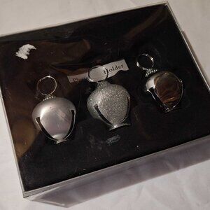 St. Nicholas Square Holiday Photo Set of 3 Silver Ornament Place Card Holder